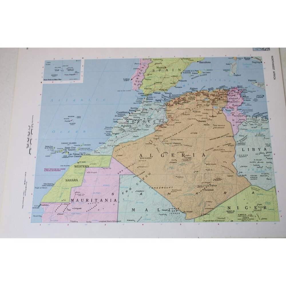 Northeast Africa Algeria Libya Cosmopolitan Atlas Map Vintage 91478 Northwest